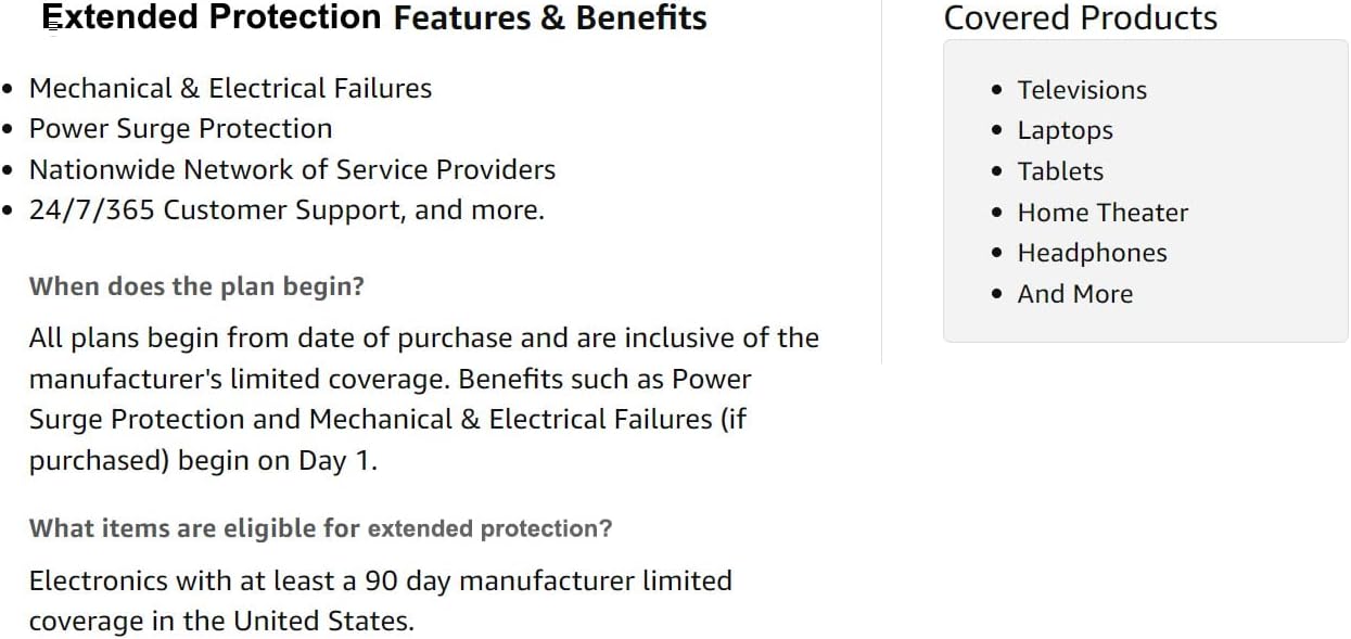 Warranty features