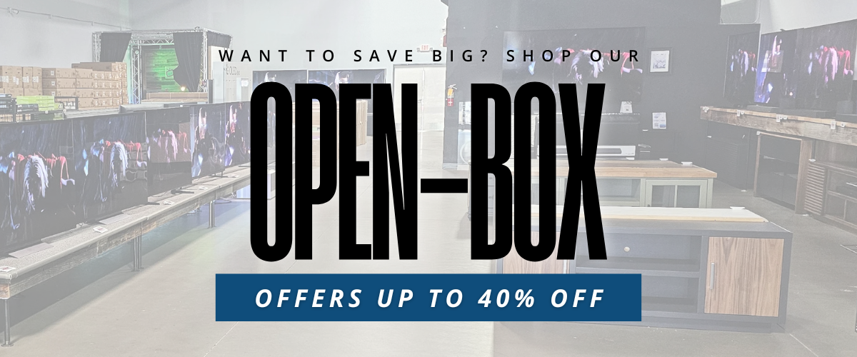 Open-Box TVs, Speakers & Home Theater Deals | Save Up to 40% | Walts promotional image