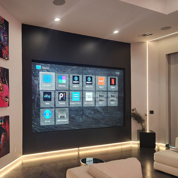 Image of Control4 products installed in a home theater room